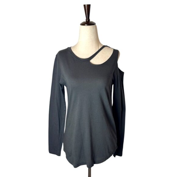 LNA Tops - LNA Shirt Women XS Gray Cotton Cut‎ Out Neckline Lightweight Tee Punk Athleisure